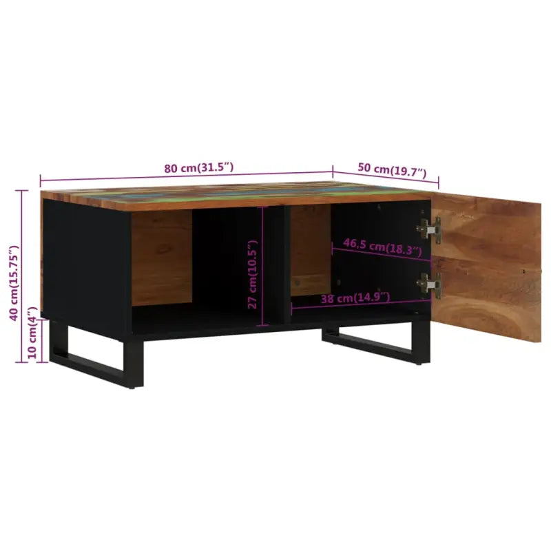 Houten salontafel van massief gerecycled hout voor een unieke uitstraling - Salontafels
