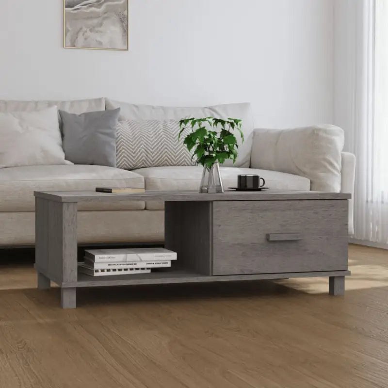 Houten salontafel van massief grenenhout voor een stijlvolle woonkamer - Lichtgrijs / 1 - Salontafels