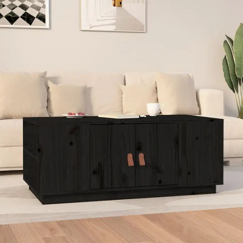 Houten salontafel van massief grenenhout voor een verfijnde uitstraling - Zwart / 1 - Salontafels