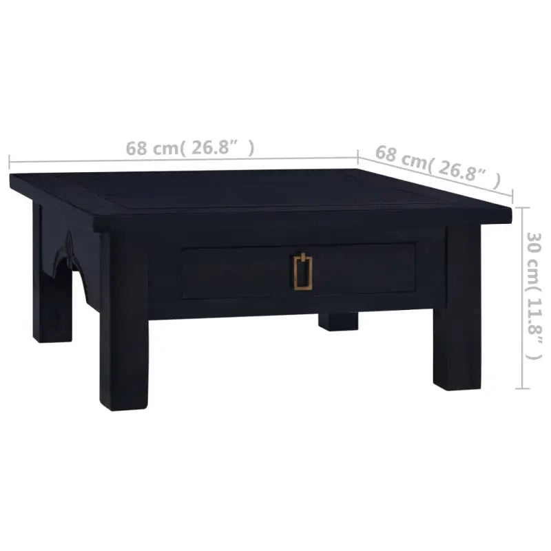 Houten salontafel van massief mahoniehout voor in de woonkamer - Zwart / 68 x 68 x 30 cm / 1 - Salontafels