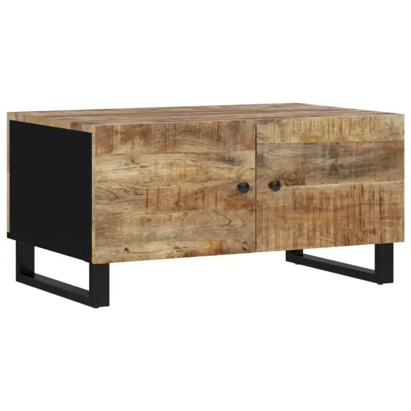 Houten salontafel van massief mangohout met bewerkt hout uitstraling - Salontafels
