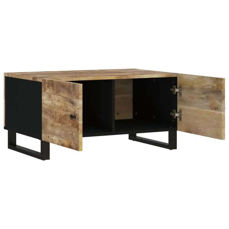 Houten salontafel van massief mangohout met bewerkt hout uitstraling - Salontafels