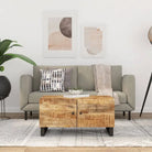 Houten salontafel van massief mangohout met bewerkt hout uitstraling - Lichthout / 1 - Salontafels