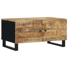 Houten salontafel van massief mangohout met bewerkt hout uitstraling - Salontafels