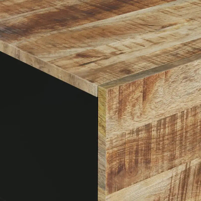Houten salontafel van massief mangohout met bewerkt hout uitstraling - Salontafels