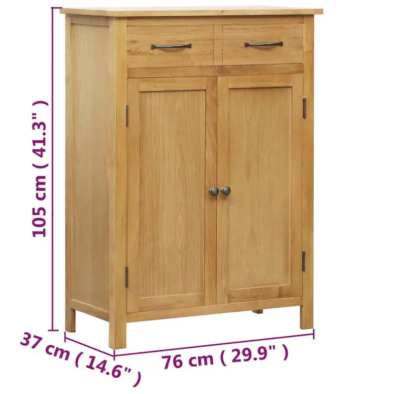 Houten schoenenkast van massief eikenhout voor organisatie en opbergwinst - Bruin / 1 - Schoenenrekken