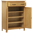 Houten schoenenkast van massief eikenhout voor organisatie en opbergwinst - Bruin / 1 - Schoenenrekken