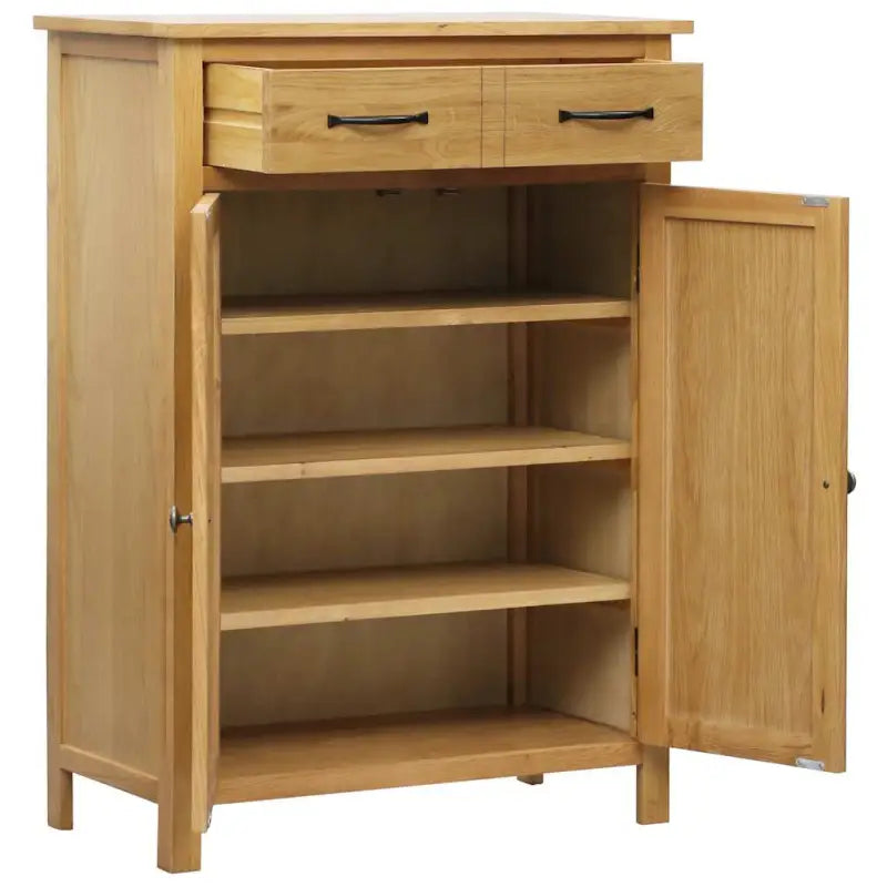 Houten schoenenkast van massief eikenhout voor organisatie en opbergwinst - Bruin / 1 - Schoenenrekken