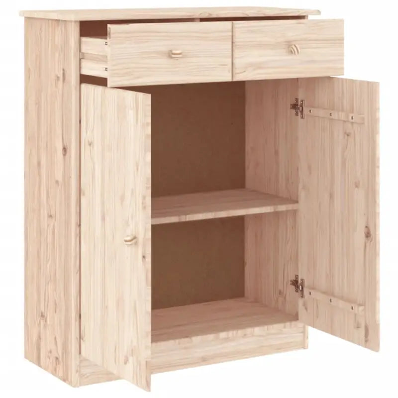Houten schoenenkast van massief grenenhout met houten knoppen - Naturel / 1 - Schoenenrekken