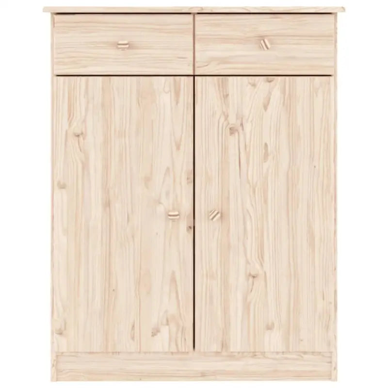 Houten schoenenkast van massief grenenhout met houten knoppen - Naturel / 1 - Schoenenrekken