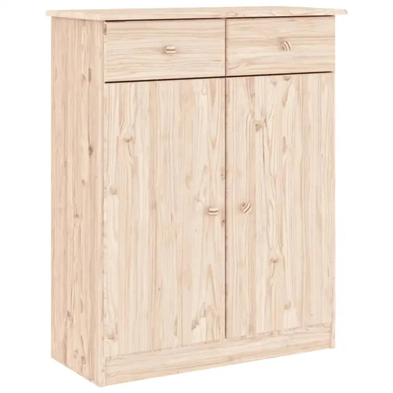 Houten schoenenkast van massief grenenhout met houten knoppen - Naturel / 1 - Schoenenrekken