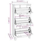 Houten schoenenkast van massief grenenhout voor elk interieur - Wit / 1 - Schoenenrekken