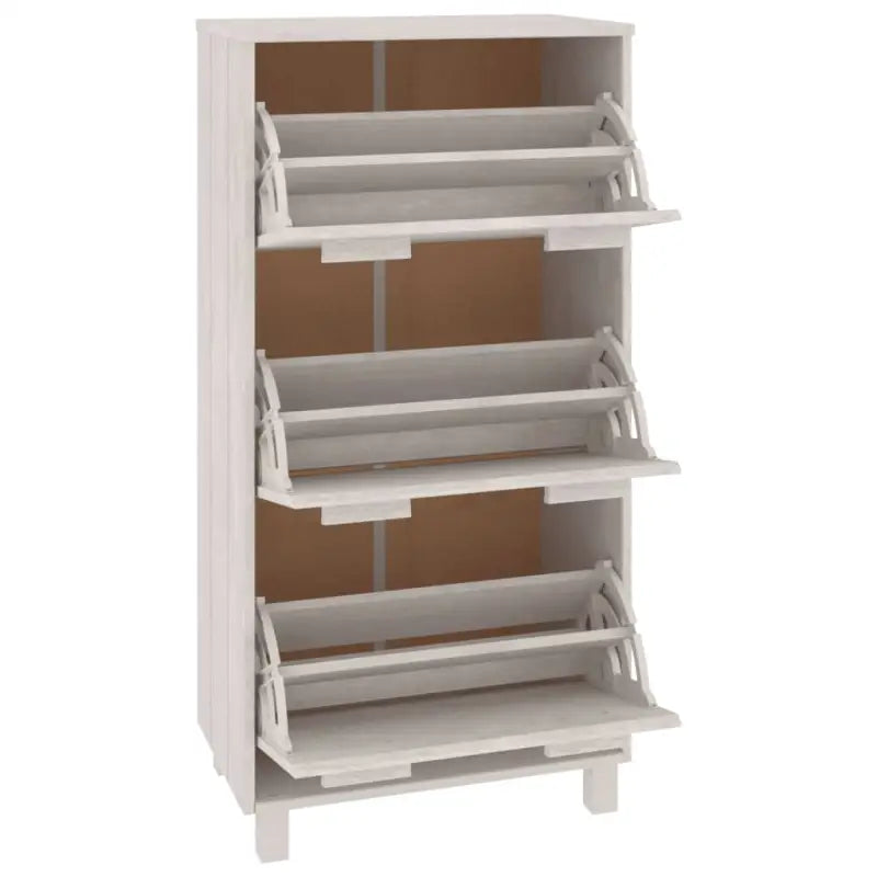Houten schoenenkast van massief grenenhout voor elk interieur - Wit / 1 - Schoenenrekken
