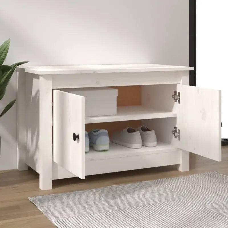 Houten schoenenkast van massief grenenhout voor nette schoenen opberging - Wit / 1 - Schoenenrekken