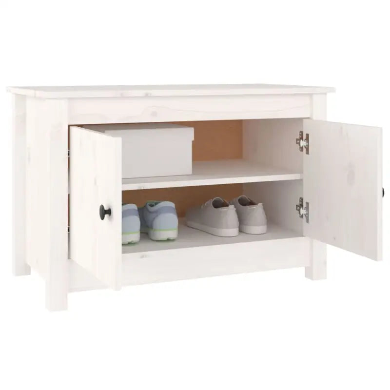 Houten schoenenkast van massief grenenhout voor nette schoenen opberging - Wit / 1 - Schoenenrekken