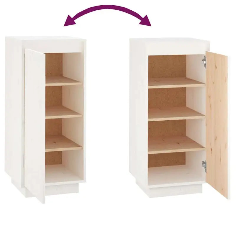 Houten schoenenkast van massief grenenhout voor opbergruimte - Wit / 1 - Schoenenrekken