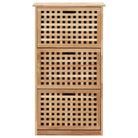 Houten schoenenkast van massief walnotenhout met wandbevestiging en ventilatie - Schoenenrekken
