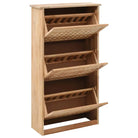 Houten schoenenkast van massief walnotenhout met wandbevestiging en ventilatie - Schoenenrekken