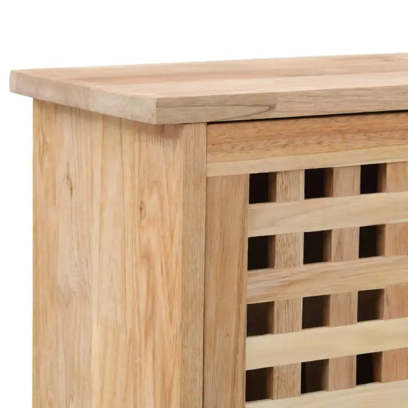 Houten schoenenkast van massief walnotenhout met wandbevestiging en ventilatie - Schoenenrekken