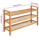 Houten schoenenrek van massief eikenhout met rustieke stijl - 1 / 60 cm / 100 cm - Schoenenrekken