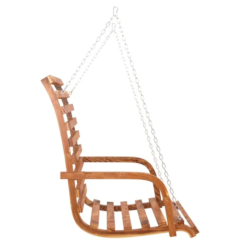 Houten schommelbank met luifel van massief vurenhout met teak afwerking - Schommelbanken