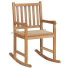 Houten schommelstoel voor binnen en buiten de perfecte keuze fijn geschuurd - Beige / 1 - Tuinstoelen
