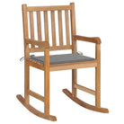 Houten schommelstoel voor binnen en buiten de perfecte keuze fijn geschuurd - Grijs / 1 - Tuinstoelen
