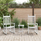 Houten schommelstoelen met gebogen zitting van massief populierenhout - Wit / 1 / 2x stoel + tafel - Schommelstoelen