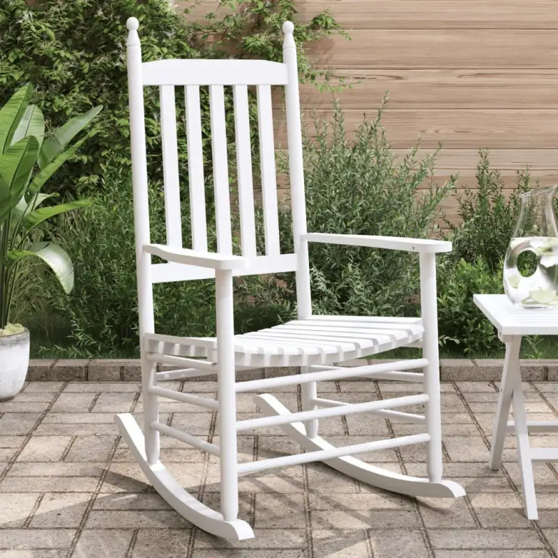 Houten schommelstoelen met gebogen zitting van massief populierenhout - Wit / 1 / chair (2 pcs) - Schommelstoelen
