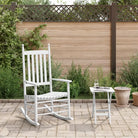 Houten schommelstoelen met gebogen zitting van massief populierenhout - Wit / 1 / stoel + Tafel - Schommelstoelen