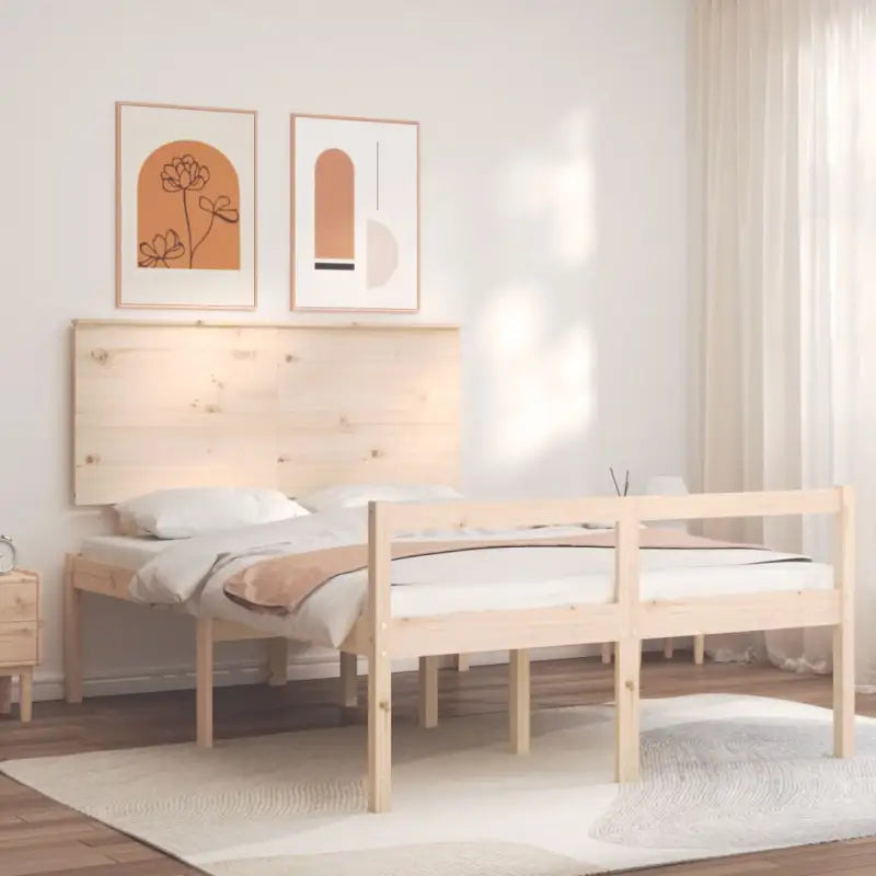 Houten seniorenbed met massief grenenhout voor een goede nachtrust - Naturel / 120 x 190 cm - Bedden & bedframes