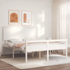 Houten seniorenbed met massief grenenhout voor een goede nachtrust - Wit / 150 x 200 cm - Bedden & bedframes