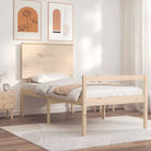Houten seniorenbed met massief grenenhout voor een goede nachtrust - Naturel / 90 x 200 cm - Bedden & bedframes