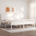 Houten seniorenbed met massief grenenhout voor een goede nachtrust - Wit / 180 x 200 cm - Bedden & bedframes