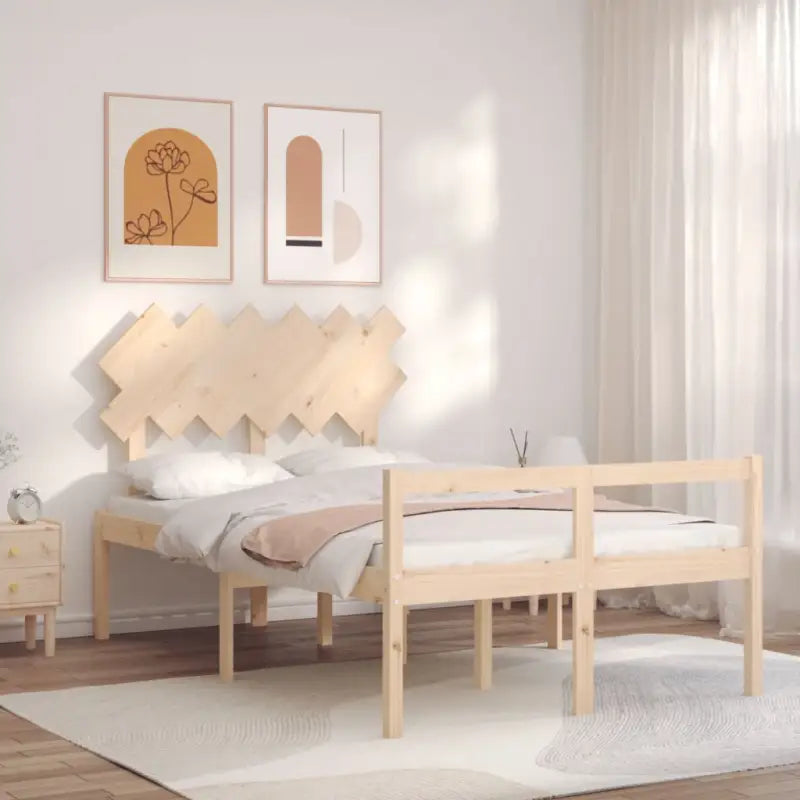 Houten seniorenbed van massief grenenhout voor comfortabele nachtrust - Naturel / 120 x 190 cm - Bedden & bedframes