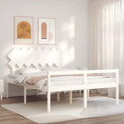 Houten seniorenbed van massief grenenhout voor comfortabele nachtrust - Wit / 150 x 200 cm - Bedden & bedframes