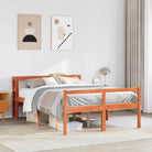 Houten seniorenbed van massief grenenhout voor een goede nachtrust - Wasbruin / 135 x 190 cm - Bedden & bedframes