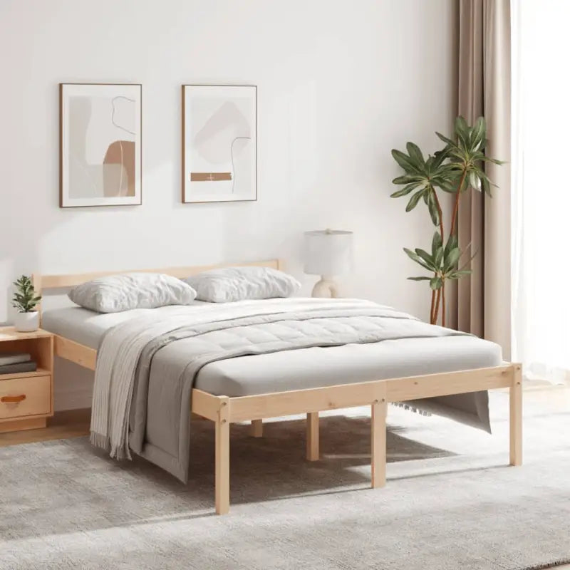 Houten seniorenbed van massief grenenhout voor een goede nachtrust - Naturel / 120 x 190 cm - Bedden & bedframes