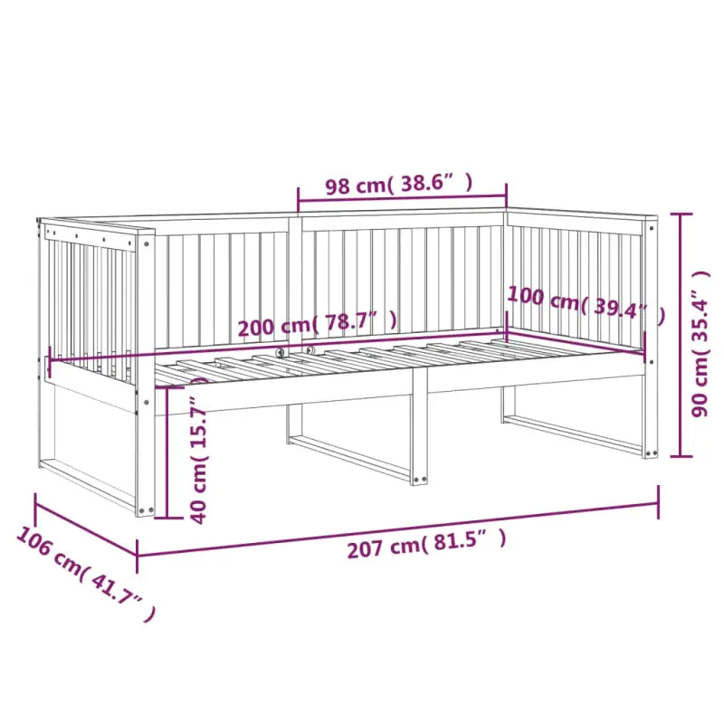 Houten slaapbank in massief grenenhout voor gasten blijven slapen - Bedden & bedframes