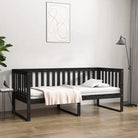 Houten slaapbank in massief grenenhout voor gasten blijven slapen - Zwart / 90 x 190 cm - Bedden & bedframes