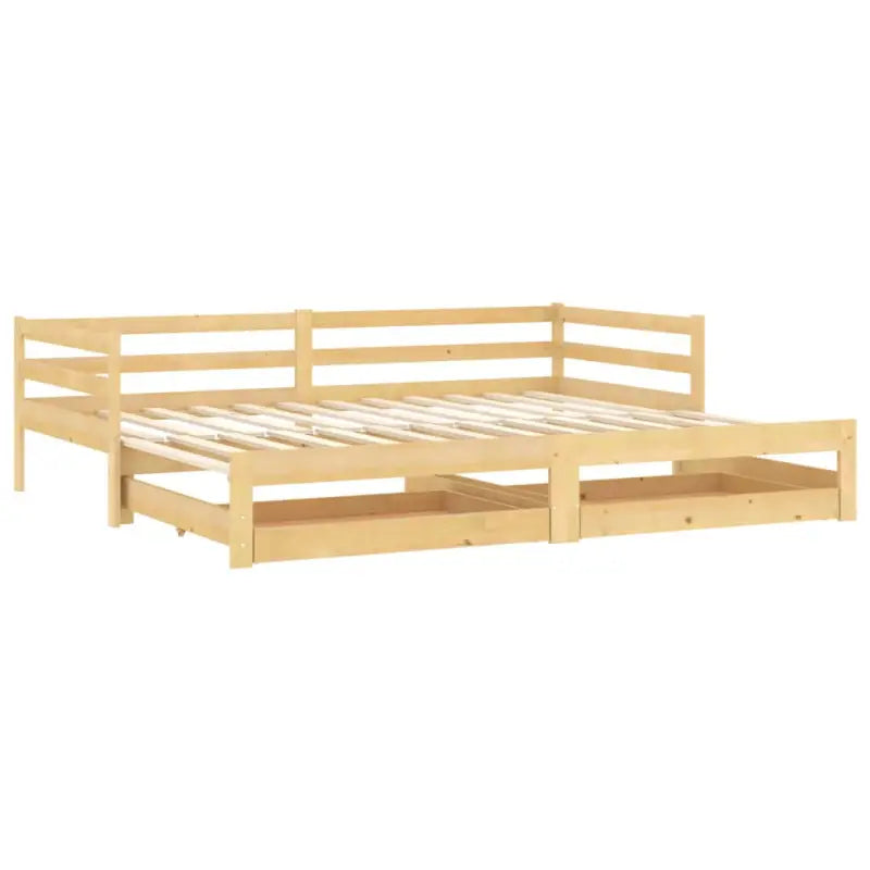 Houten slaapbank van massief grenenhout met comfortabele afmetingen - Bruin - Bedden & bedframes