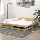 Houten slaapbank van massief grenenhout met comfortabele afmetingen - Bruin - Bedden & bedframes