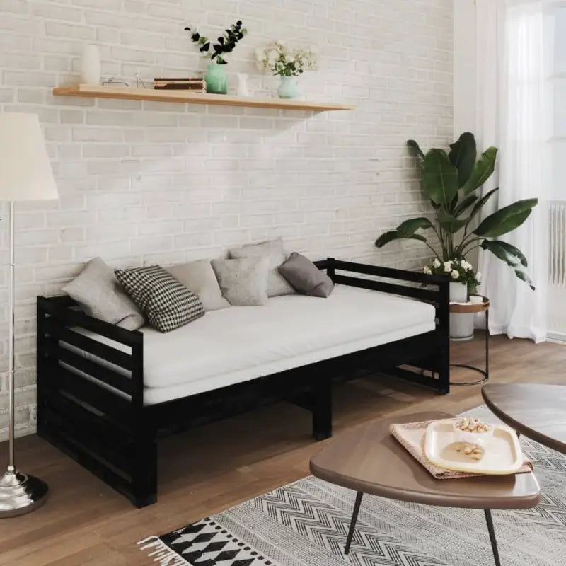 Houten slaapbank van massief grenenhout met comfortabele zit- en slaafunctie - Bedden & bedframes