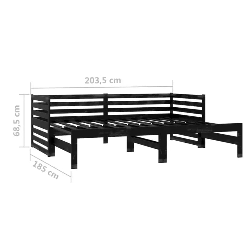 Houten slaapbank van massief grenenhout met comfortabele zit- en slaafunctie - Bedden & bedframes