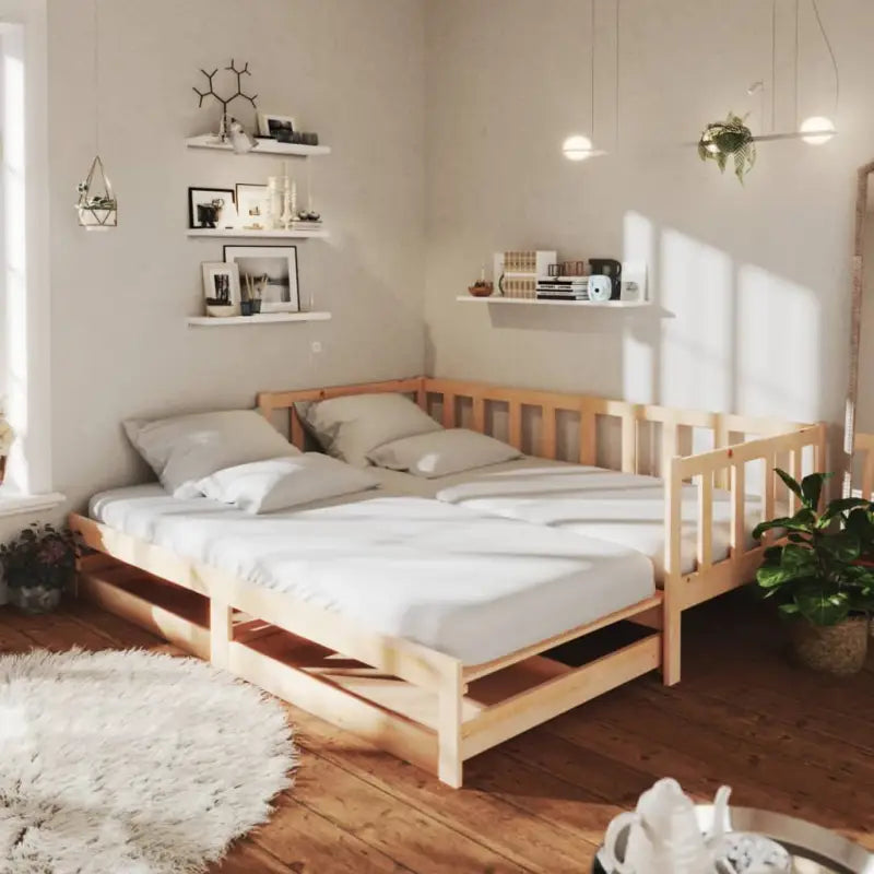 Houten Slaapbank van Massief Grenenhout met Goede Afmetingen - Bruin - Bedden & bedframes