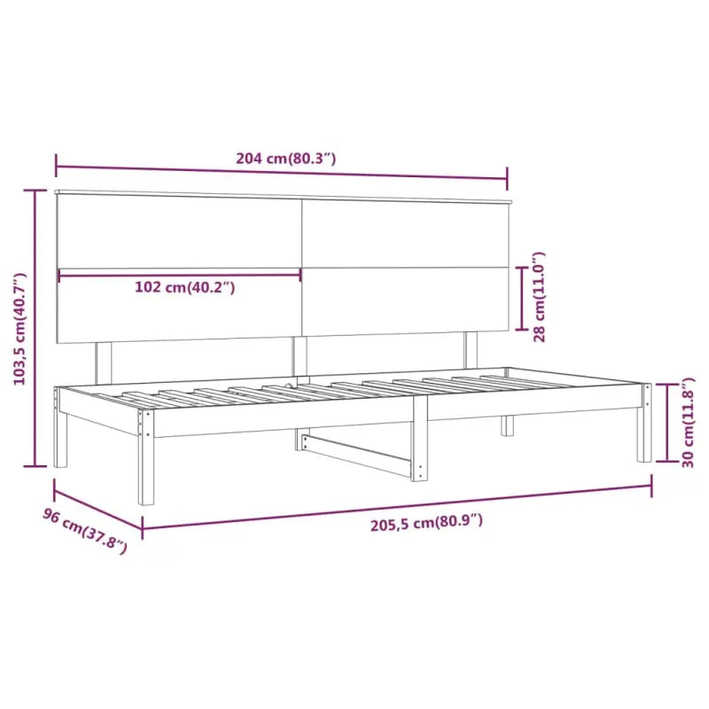 Houten slaapbank van massief grenenhout met klassiek design - Bedden & bedframes