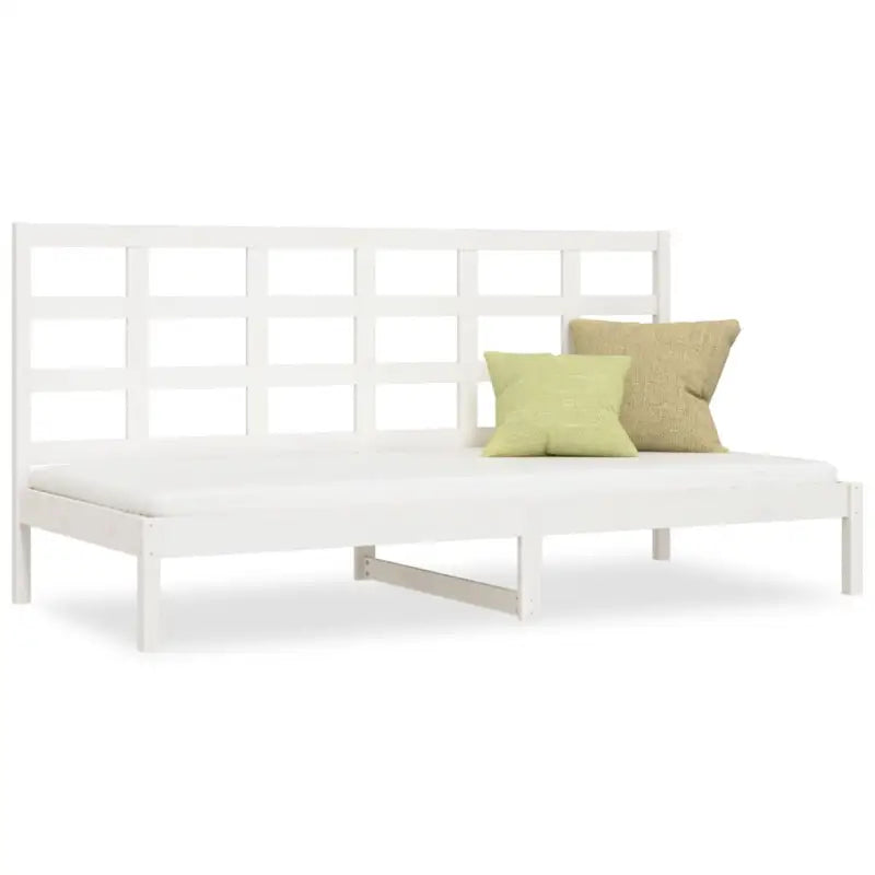 Houten slaapbank van massief grenenhout met klassiek design - Wit / 80 x 200 cm - Bedden & bedframes
