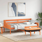Houten slaapbank van massief grenenhout met multiplex lattenbodem - Bruin / 100 x 200 cm - Bedden & bedframes