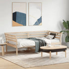 Houten slaapbank van massief grenenhout met multiplex lattenbodem - Naturel / 75 x 190 cm - Bedden & bedframes