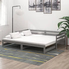 Houten slaapbank van massief grenenhout met praktische afmetingen - Grijs - Bedden & bedframes